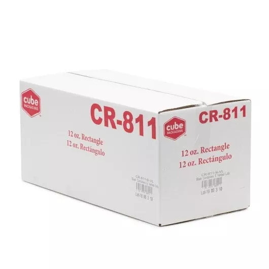 Cube Packaging Cubeware 12 Ounce Rectangular Black Conatiner with Clear Vented Lid