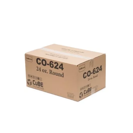 Cube Packaging Cubeware 24 Ounce Round Black Container Bulk