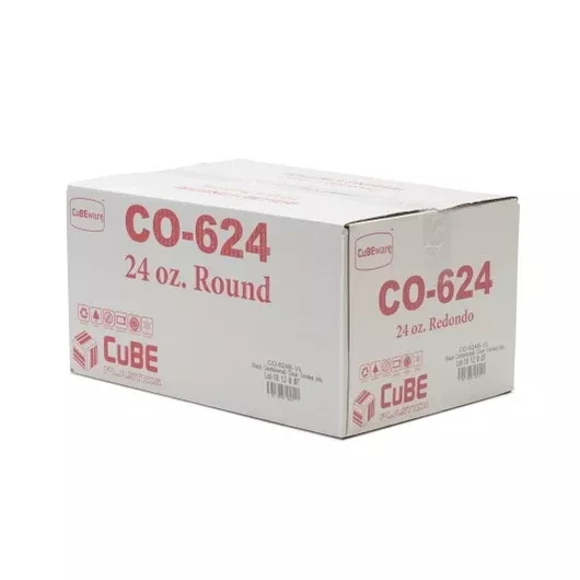 Cube Packaging Cubeware 24 Ounce Round Black Container with Clear Vented Lid