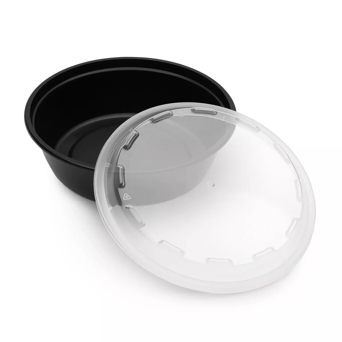 Cube Packaging Cubeware 32 Ounce Round Container Black Base with Clear Vented Lid