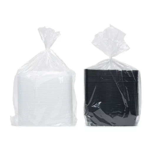 Cube Packaging Cubeware 56 Ounce Rectangular Black & Clear Vented Lid