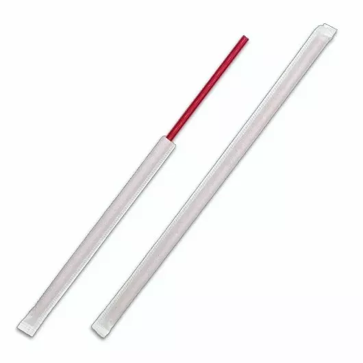 D & W Fine Pack 8" Red Pp Stirrer Wrapped - 3000 Per Case
