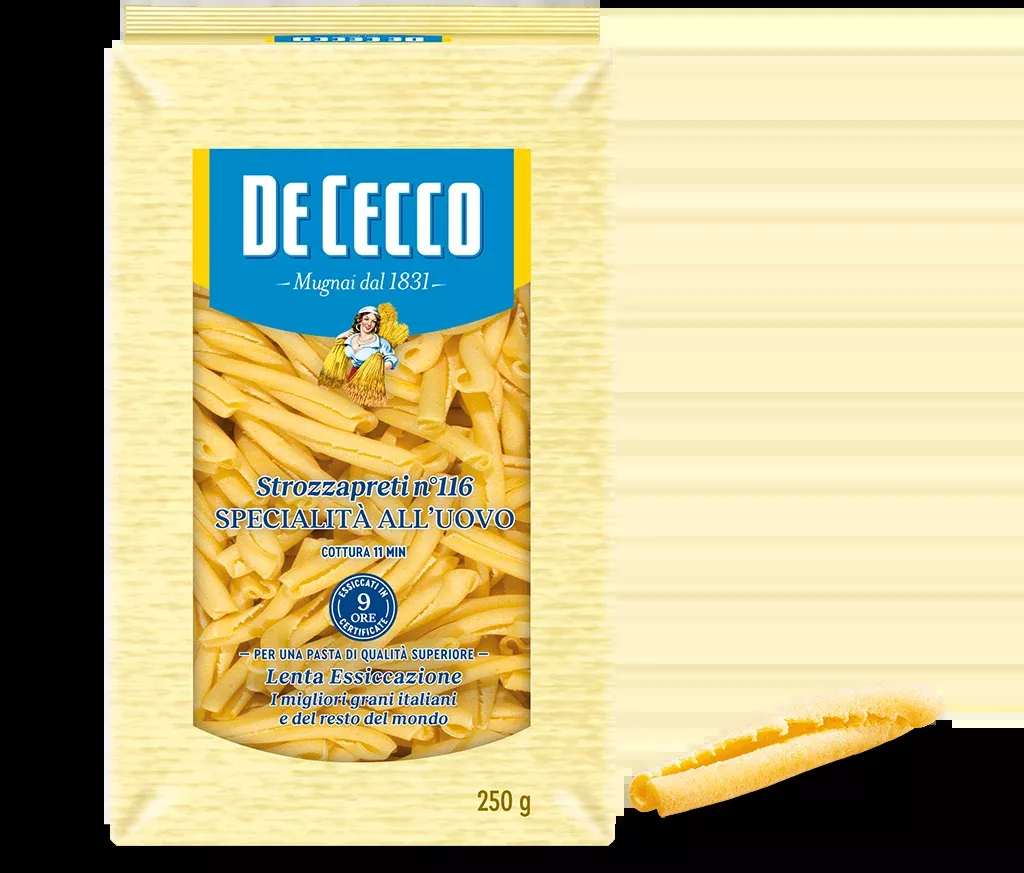 De Cecco Strozzapreti No. 116 with egg, 8.8 oz | 250 g