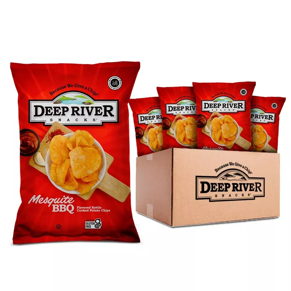 Deep River Snacks Mesquite Bbq Kettle Cooked Potato Chips, 5-Ounce (Pack Of 12)