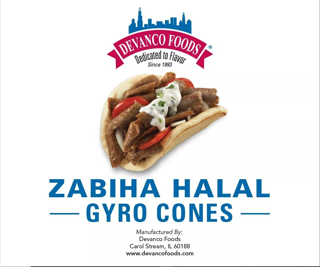 Devanco Foods Halal Gyro Cones 10 Pound Each - 4 Per Case