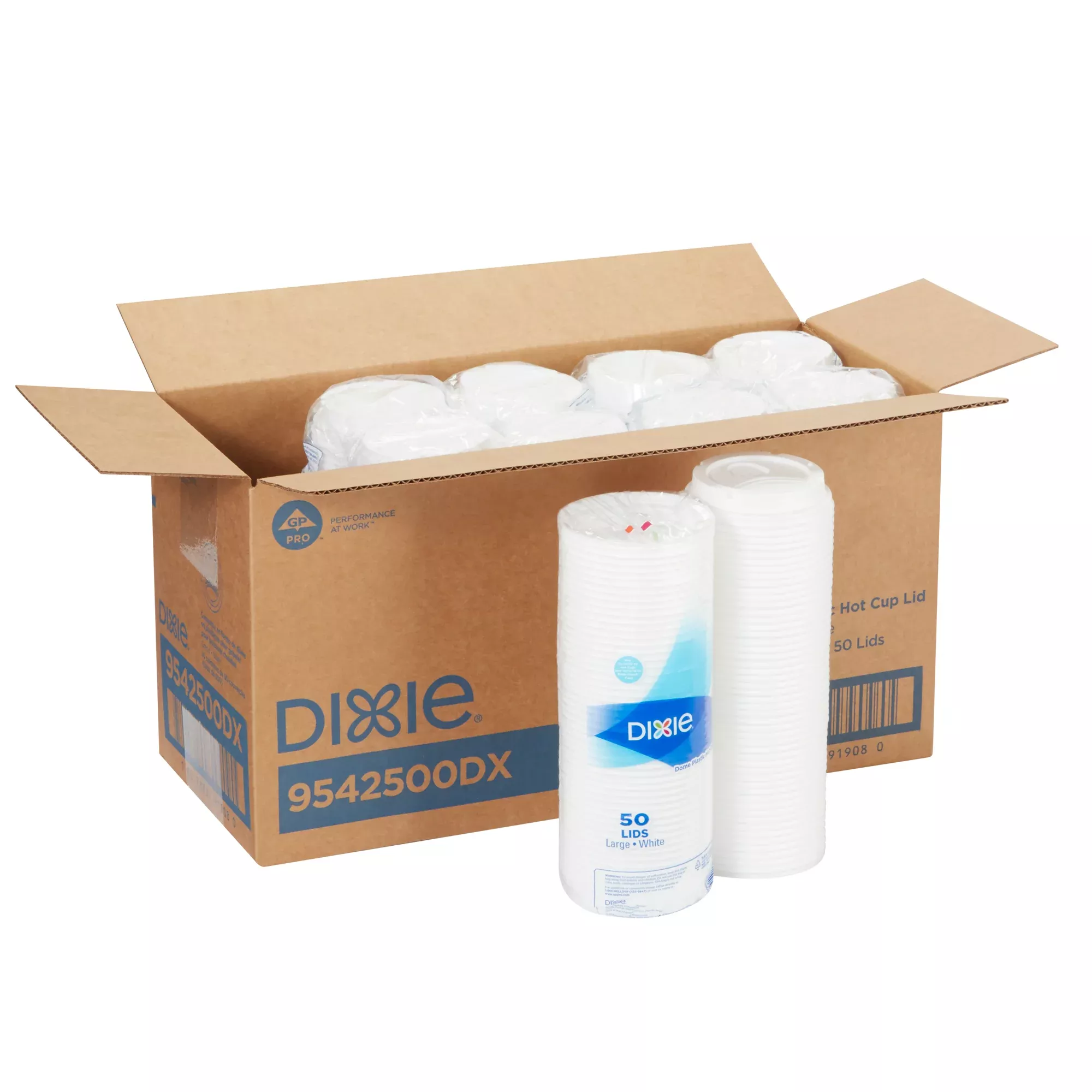 Dixie Products Dixie(r) Dome 10 to 20 Ounce Plastic Hot Cuplids Large White 500 Lids Per Case