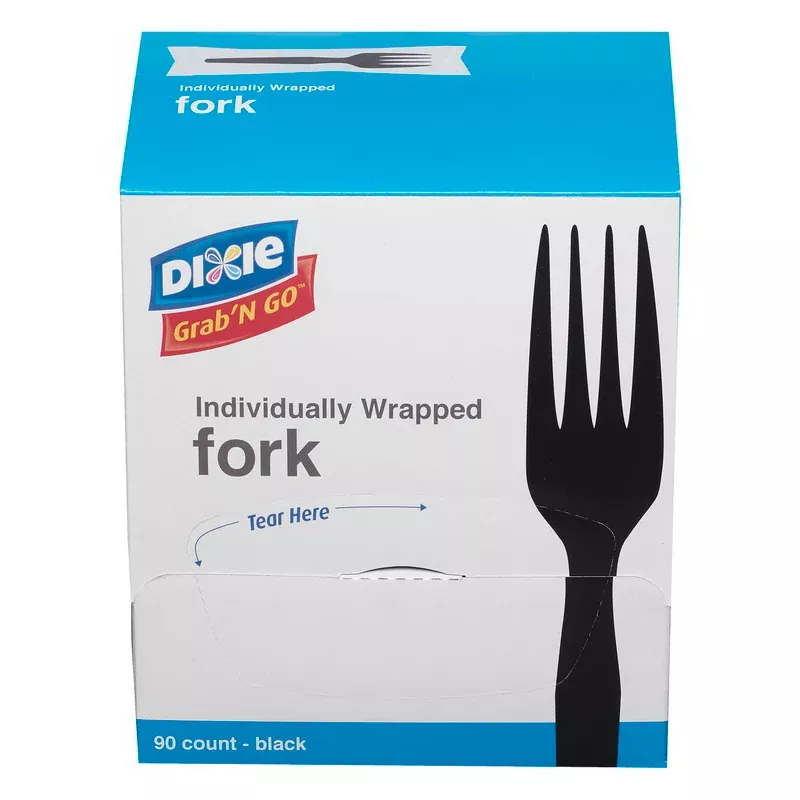 Dixie Products Dixie(r) Medium-weight Polystyrene Disposable Plastic Forks Grab-n-go(r) By Gp Pro Individually Wra - 90 Count - 6 Per Case