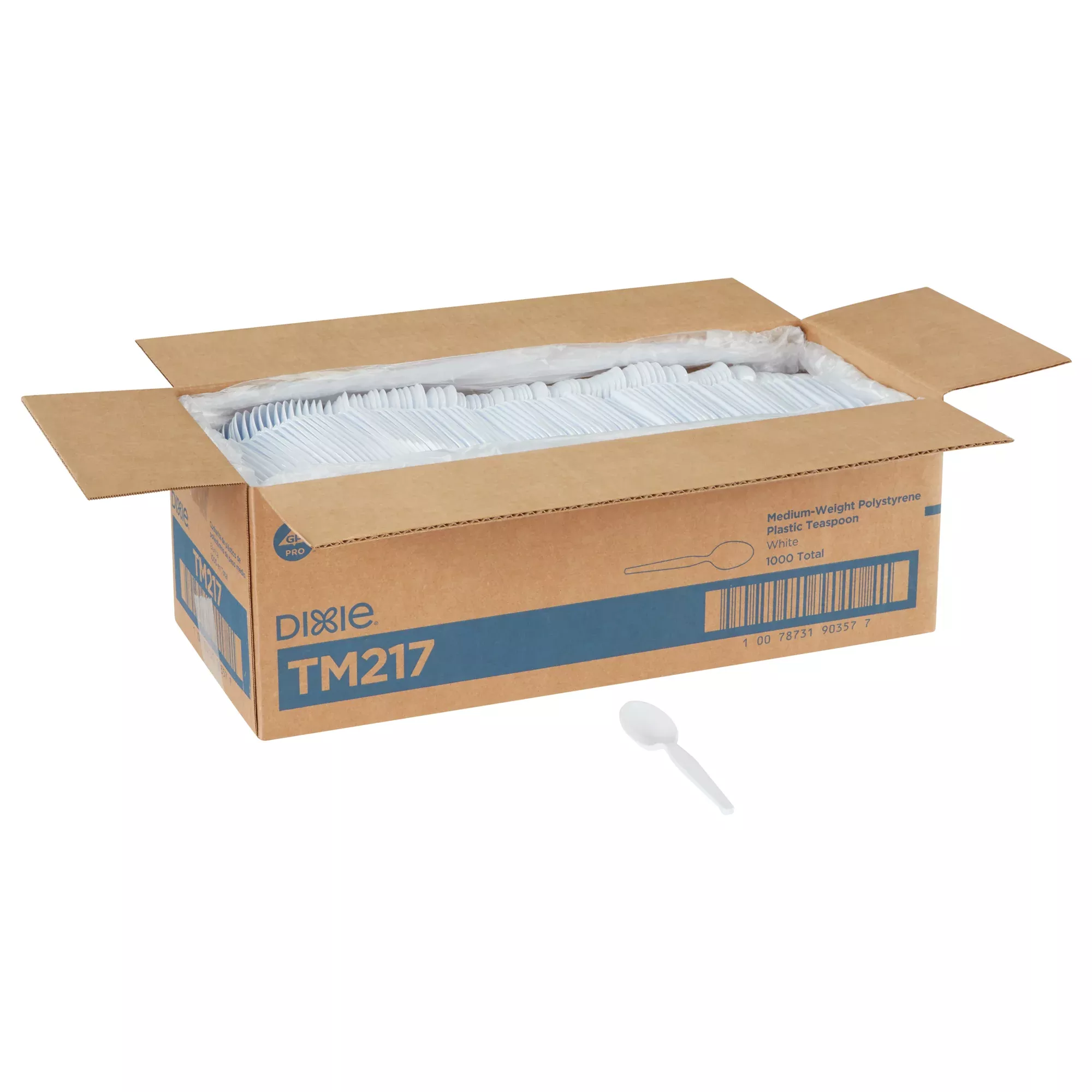 Dixie Products Dixie(r) Medium-weight Polystyrene Disposable Plastic Teaspoons By Gp Pro (georgia-pacific) White - 1000 Count - 1 Per Case