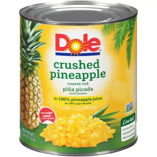 Dole Pineapple Crushed in Juice 106 Ounce Size - 6 Per Case