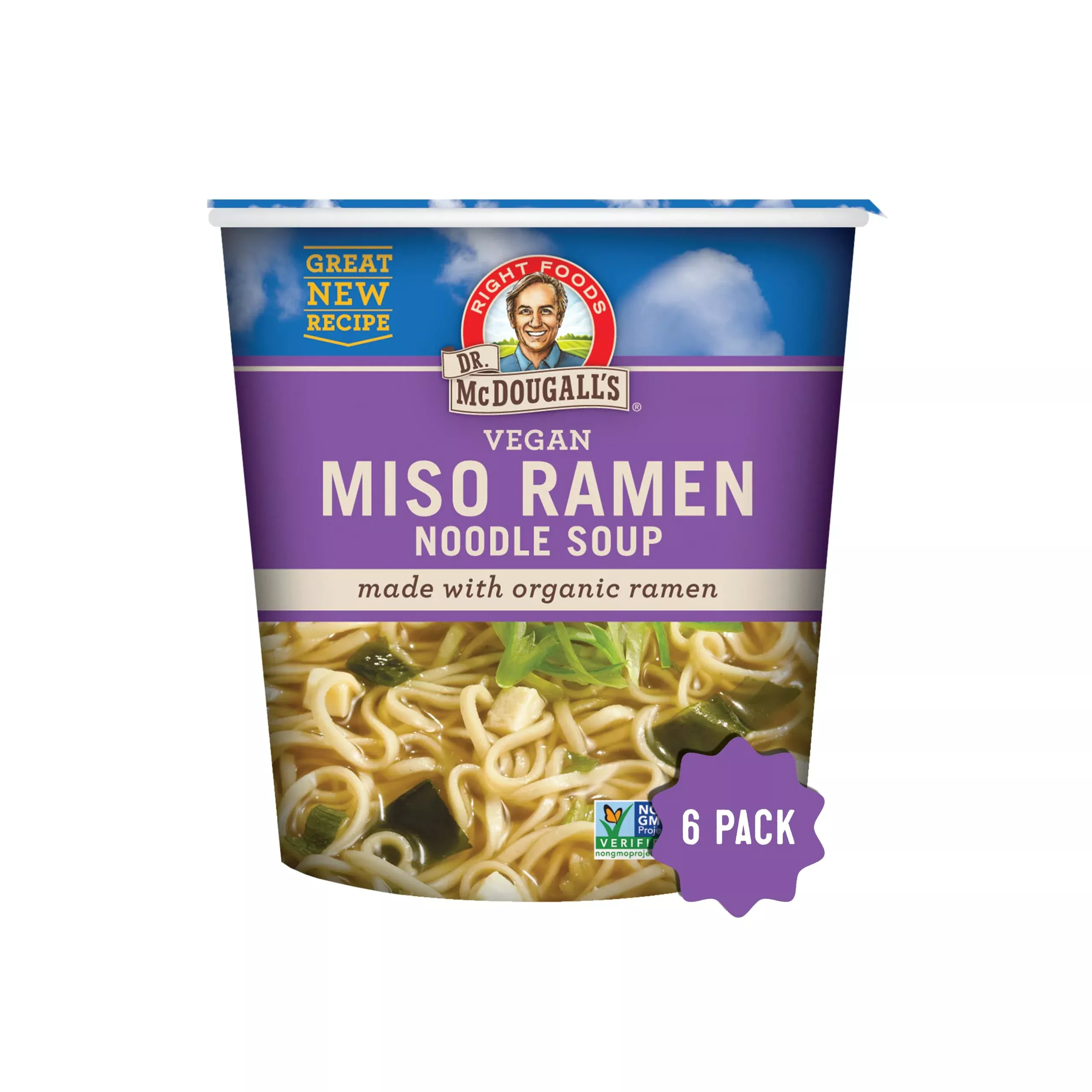 Dr. Mcdougall'S Vegan Miso Ramen Soup - Instant Ramen Noodles Cups - Organic Instant Noodles - Vegan Ramen - Noodle Soup - Veget