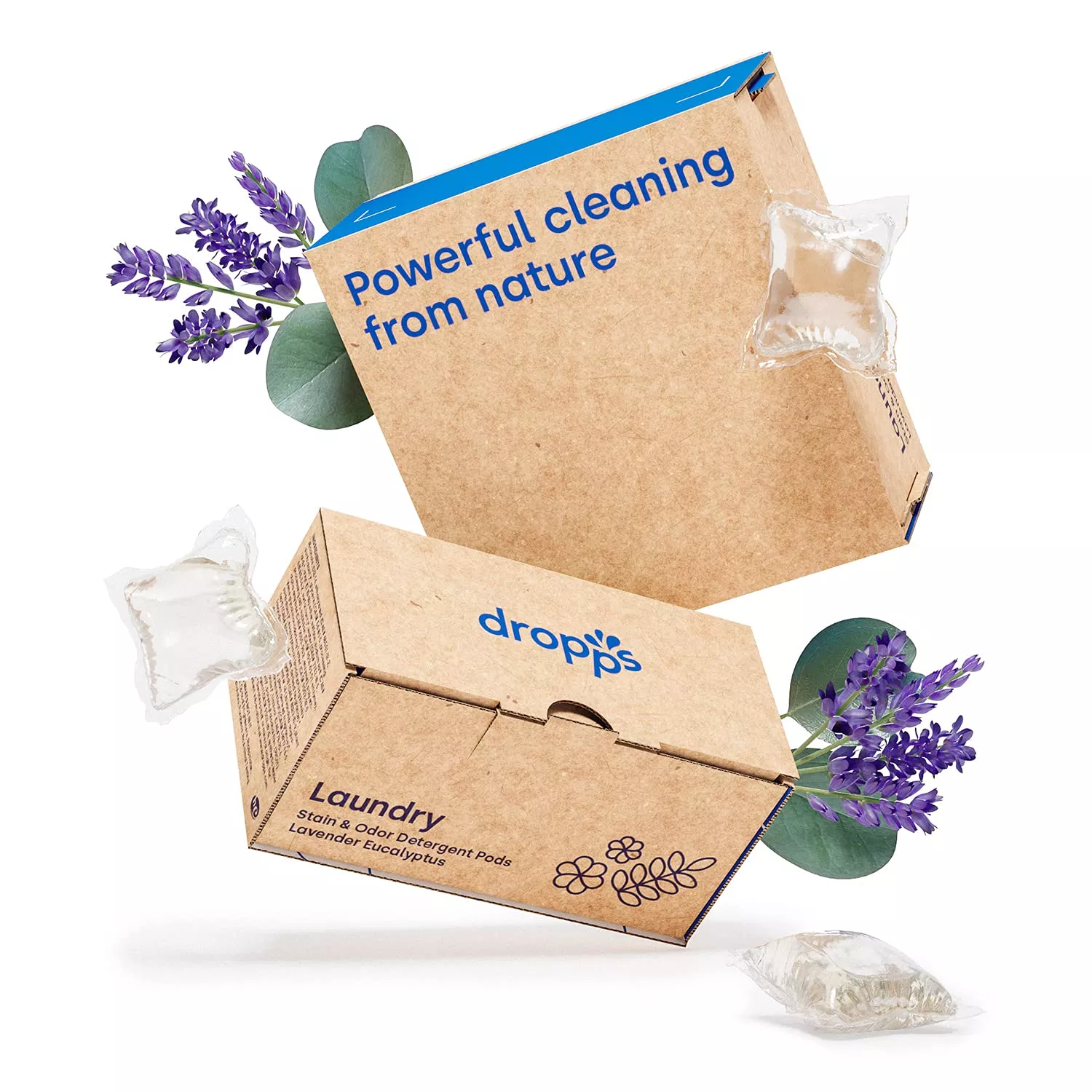 Dropps Stain & Odor Laundry Detergent Pods: Lavender Eucalyptus | Deep Cleans Fabrics | Keeps Clothes Fresh | Prevents Odors | H