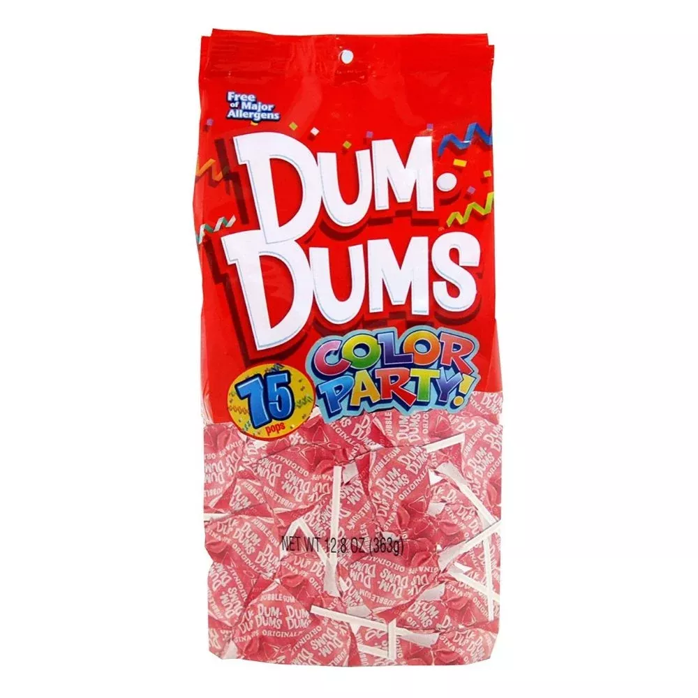 Dum Dums Lollipops - Pink Party Pops - Bubble Gum - 75 CT