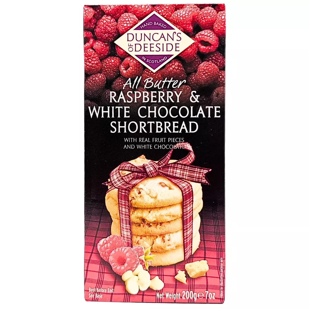 Duncan's Raspberry & White Chocolate Shortbread (Scotland) - 200g