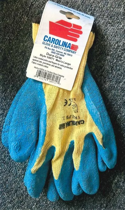 Dura Grip Blue and Yellow Work Gloves - 3ct