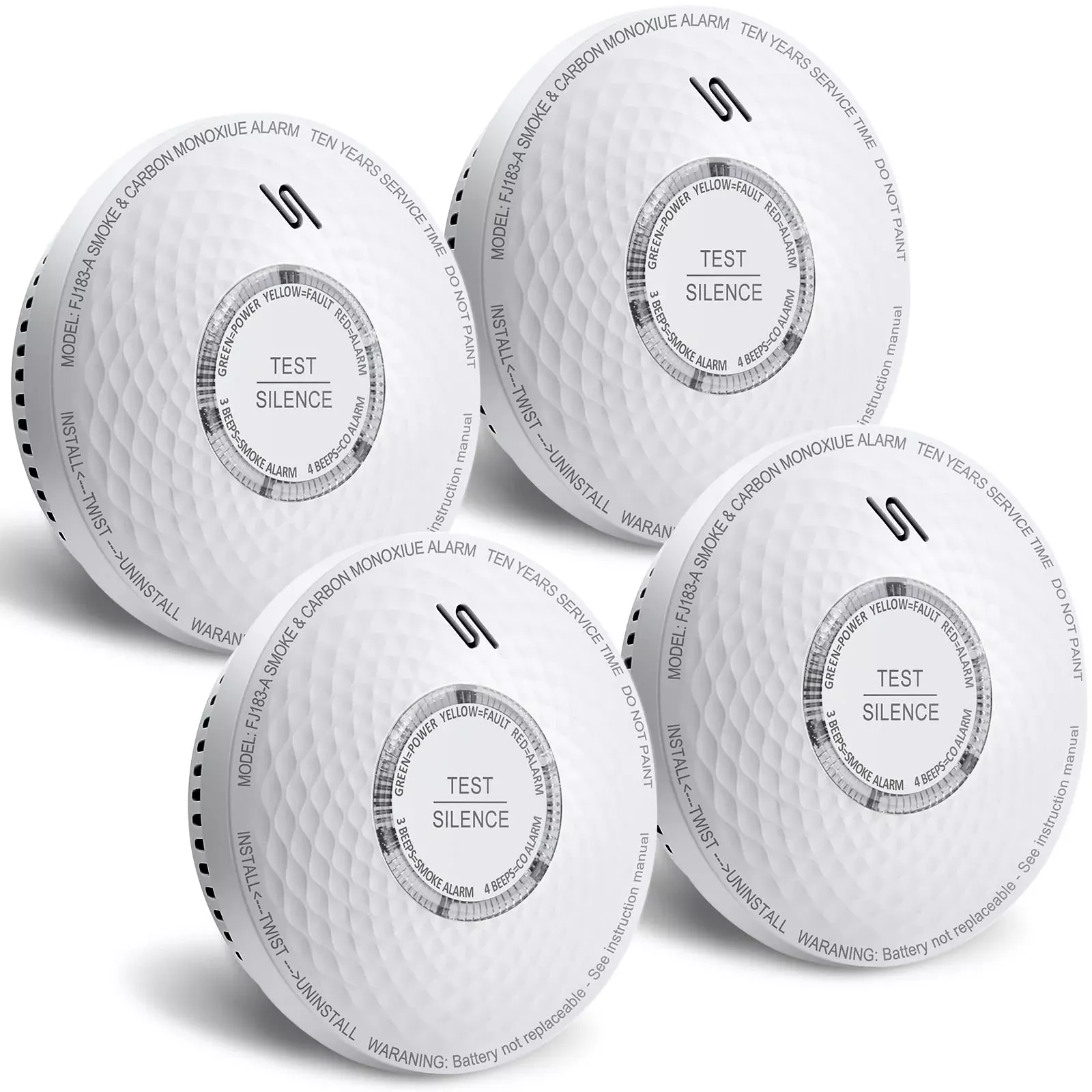 Ecoey 10-Year Smoke And Carbon Monoxide Detector, Dual Sensor Smoke Co