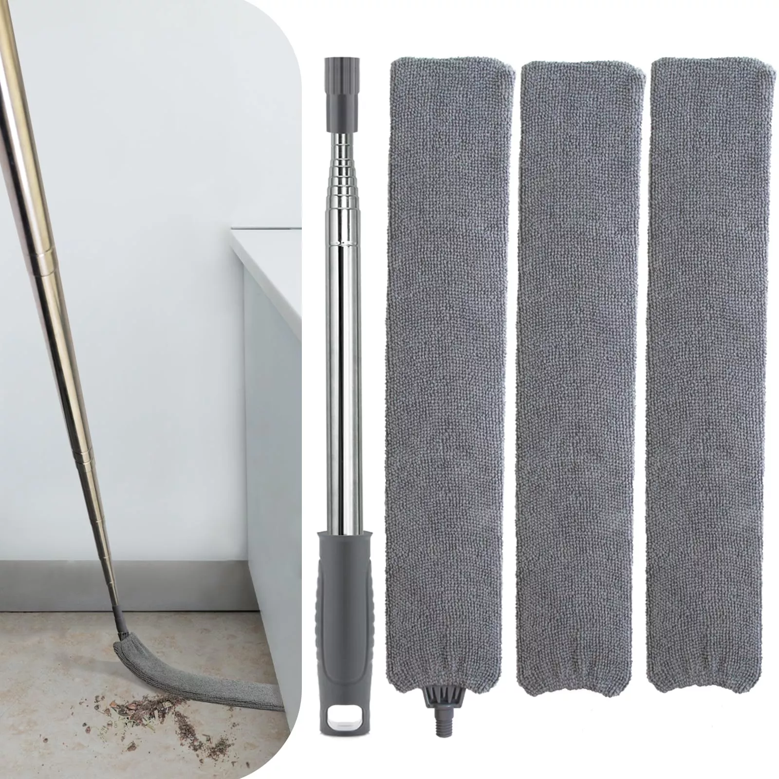 ELEANRA Retractable Gap Dust Cleaner - Extendable Microfiber Duster wi