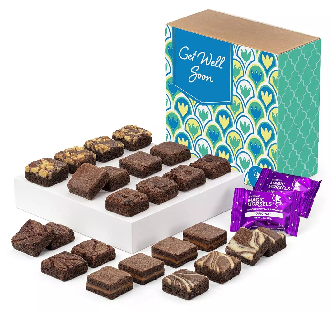 Fairytale Brownies Get Well Magic Morsel 24 Individually Wrapped Gourmet Chocolate Food Gift Basket - 1.5 Inch X 1.5 Inch Bite-S