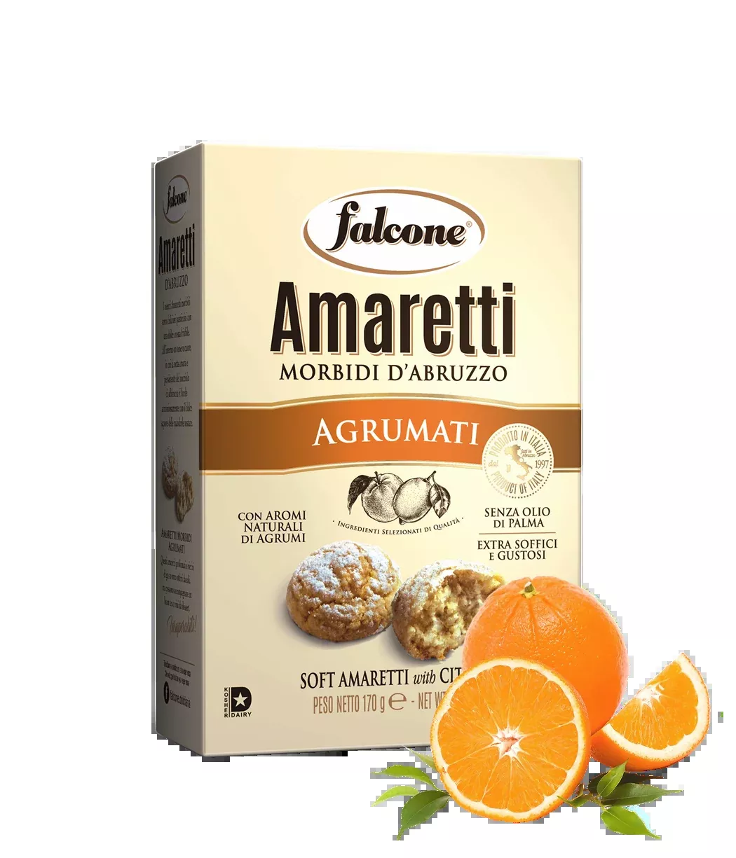 Falcone Soft Amaretti With Citrus, 5.9 oz | 170g