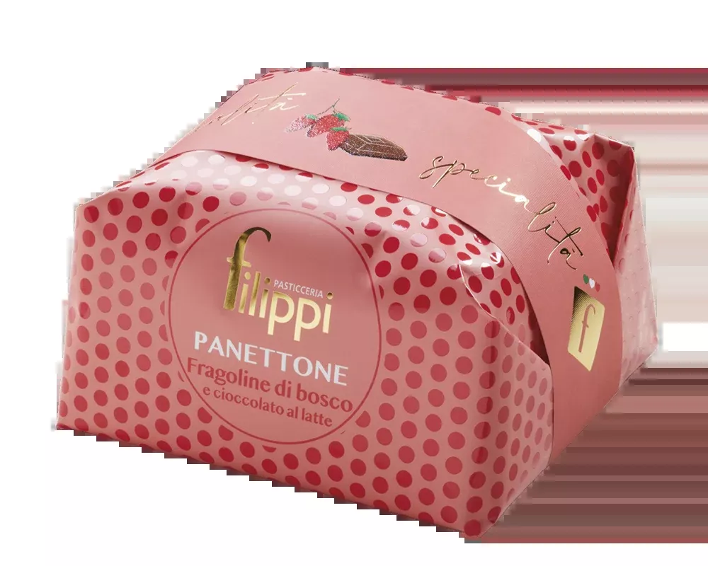 Filippi Panettone Strawberries and Milk Chocolate, 17.63 oz | 500g