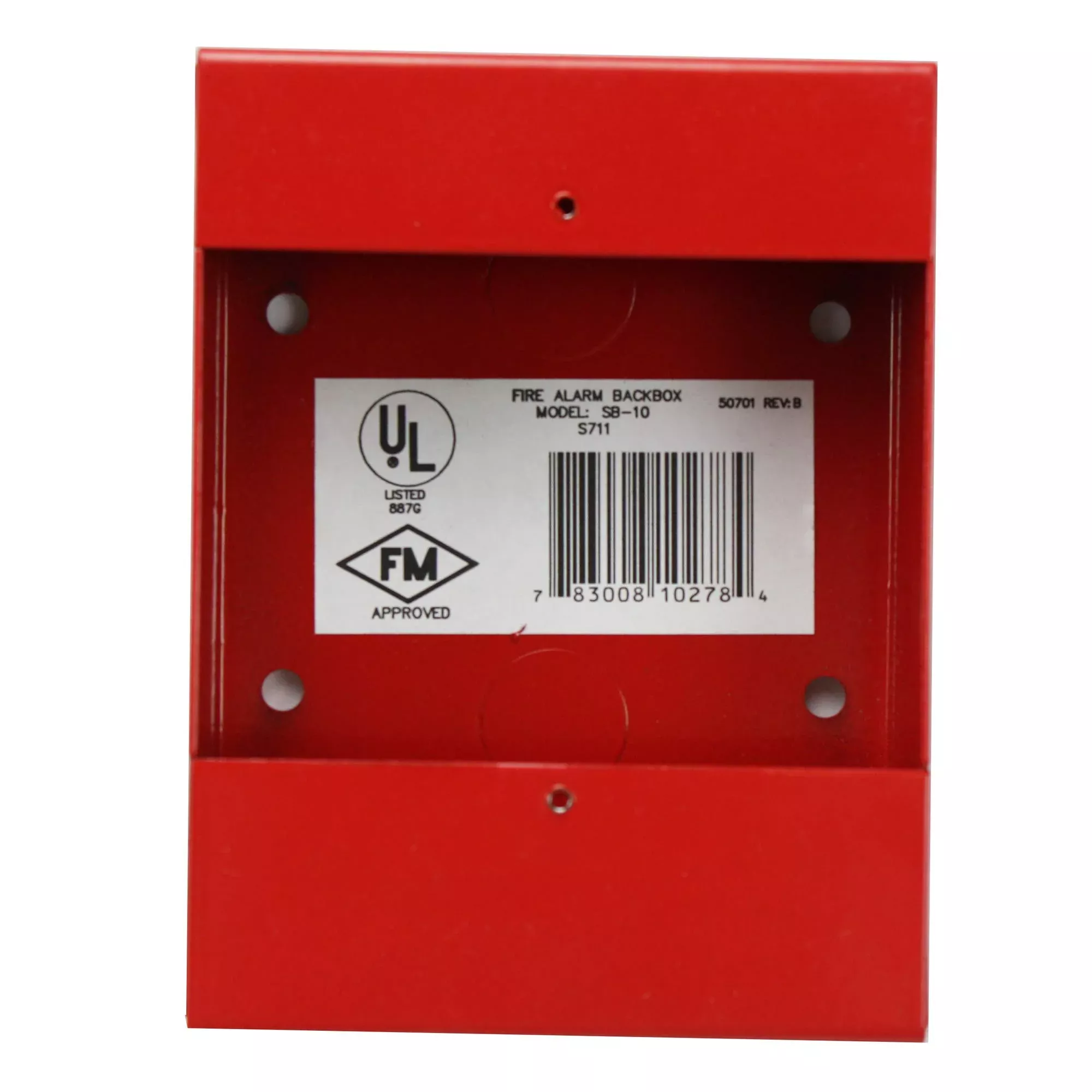 Fire Lite Alarms Sb-10 Red Fire Alarm Pull Station Metal Surface Mount