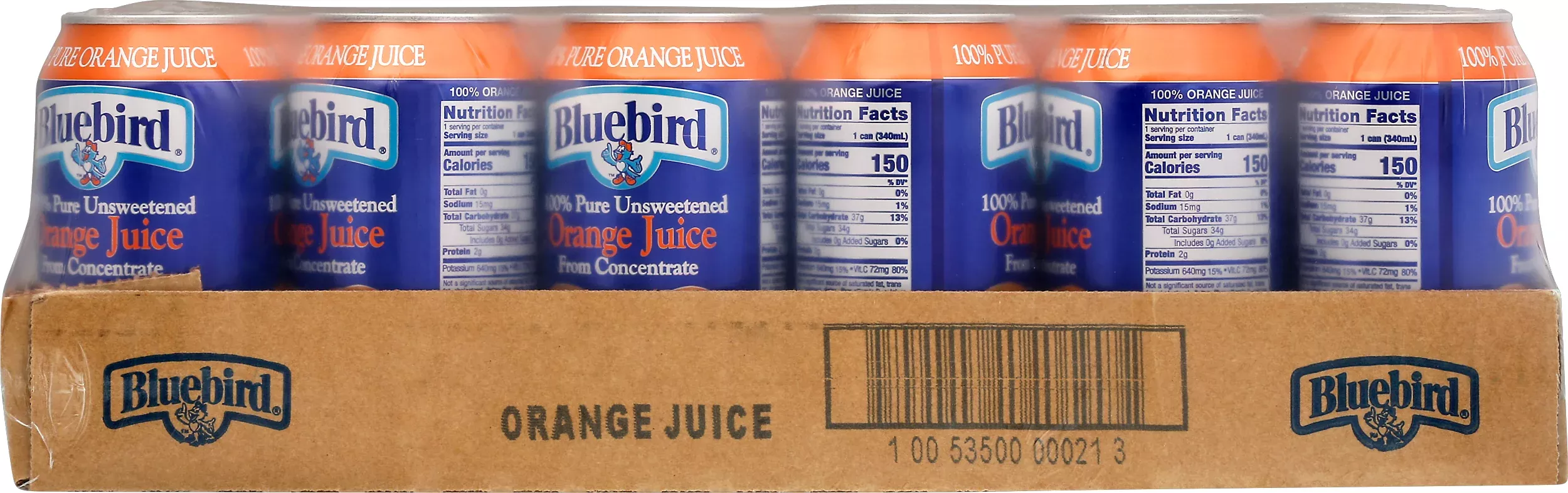 Florida's Natural Growers Bluebird Shelf Stable Orange Juice 11.5 Fluid Ounce - 24 Per Case