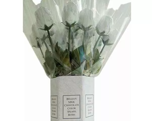 Foil Wrapped Silver Milk Chocolate Roses - 20 / Box