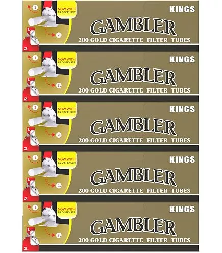 Gambler Tube Gold King Size Cigarette Tubes - 200ct