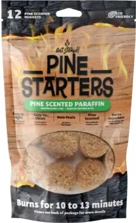 Get Stoked Pine Starters Pine Scented Paraffin Fire Starters - 6ct