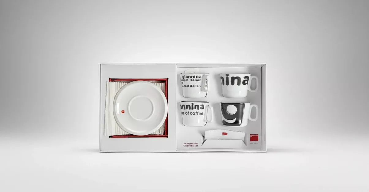 Giannina Art of Coffee Cappuccino Cups and Saucers - Set of 4, cod. 320017