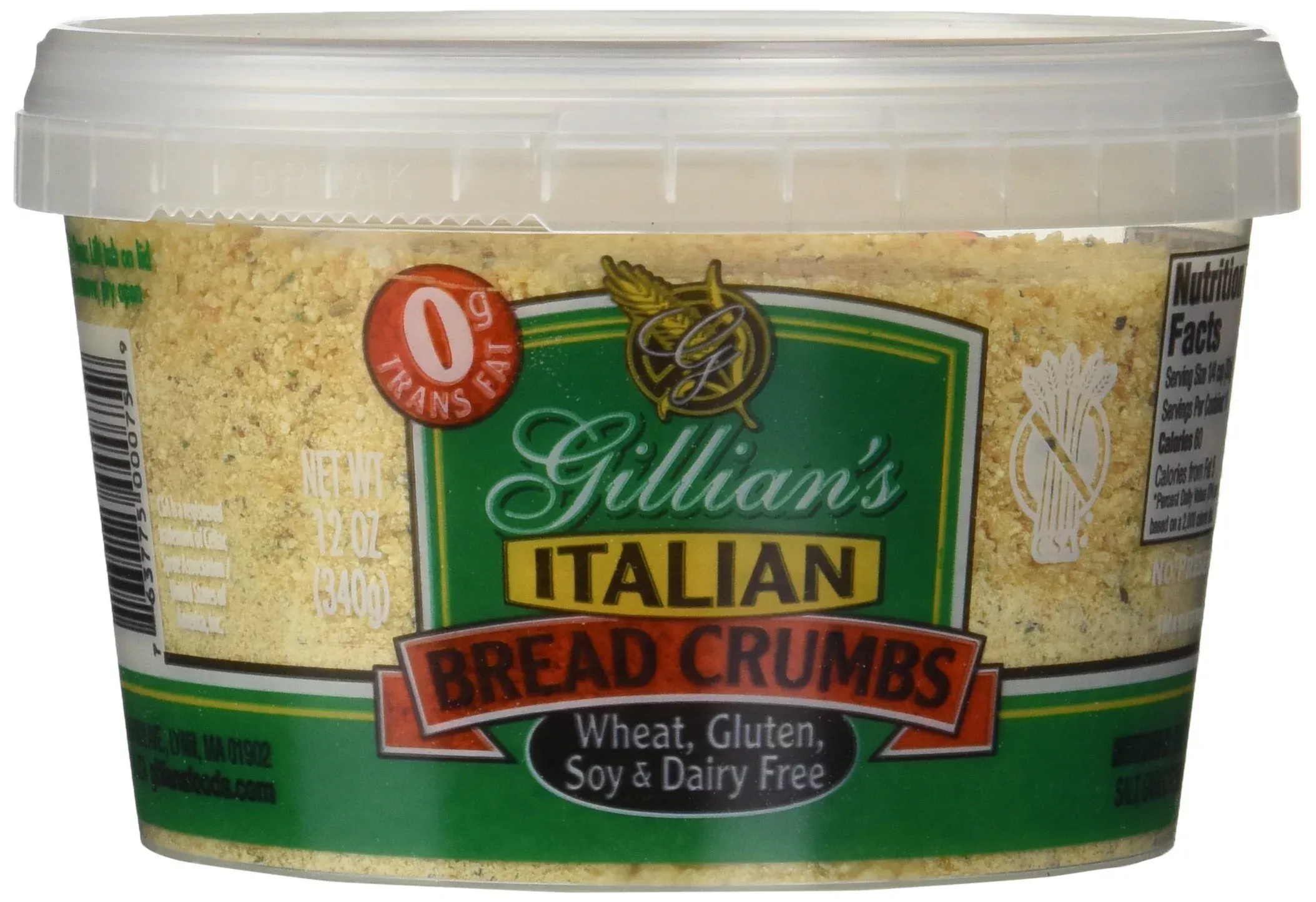 Gillian'S Foods Gluten Free Italian Bread Crumbs -- 12 Oz