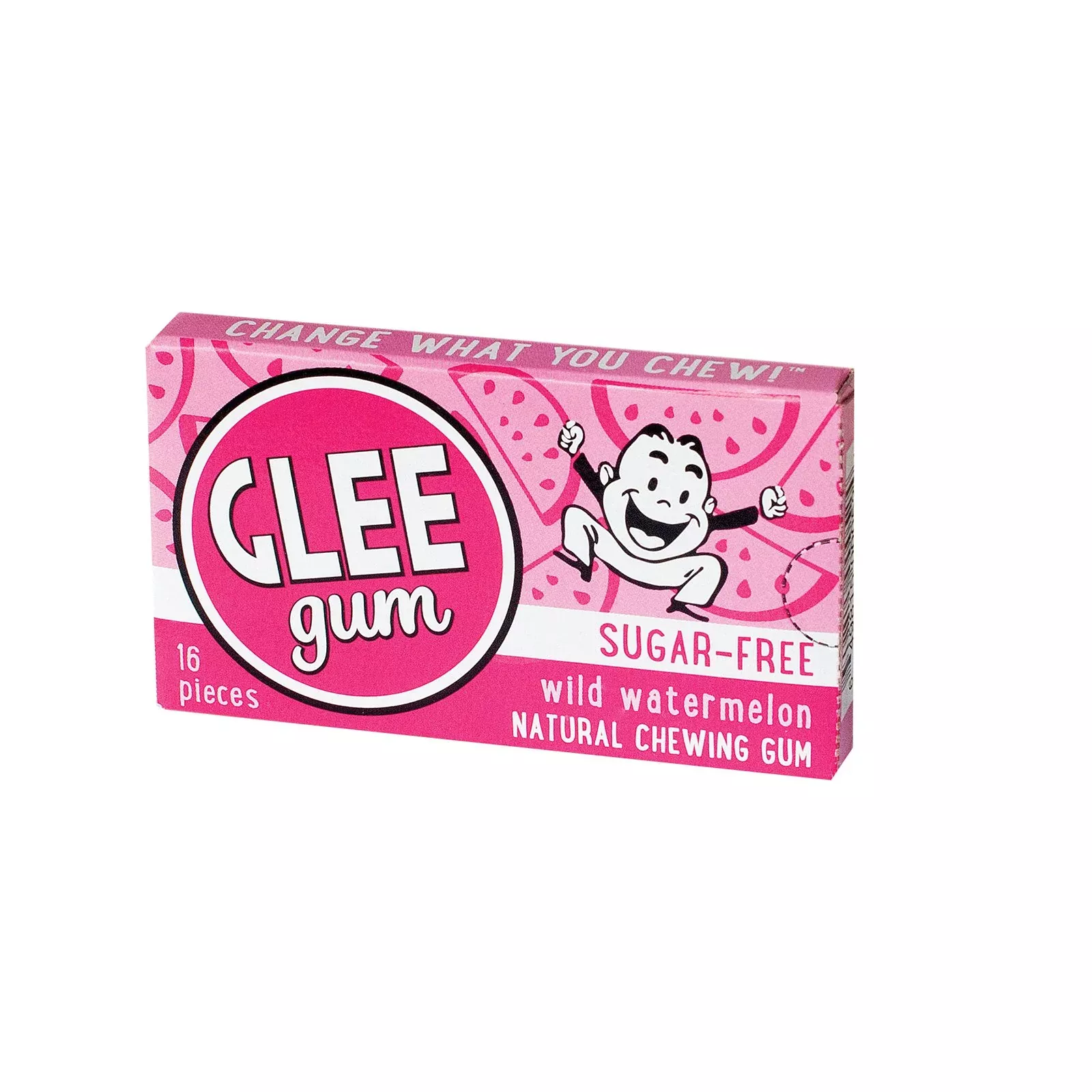 Glee Gum Wild Watermelon Chewing Gum, 16 Pieces Per Pack - 12 Per Case.