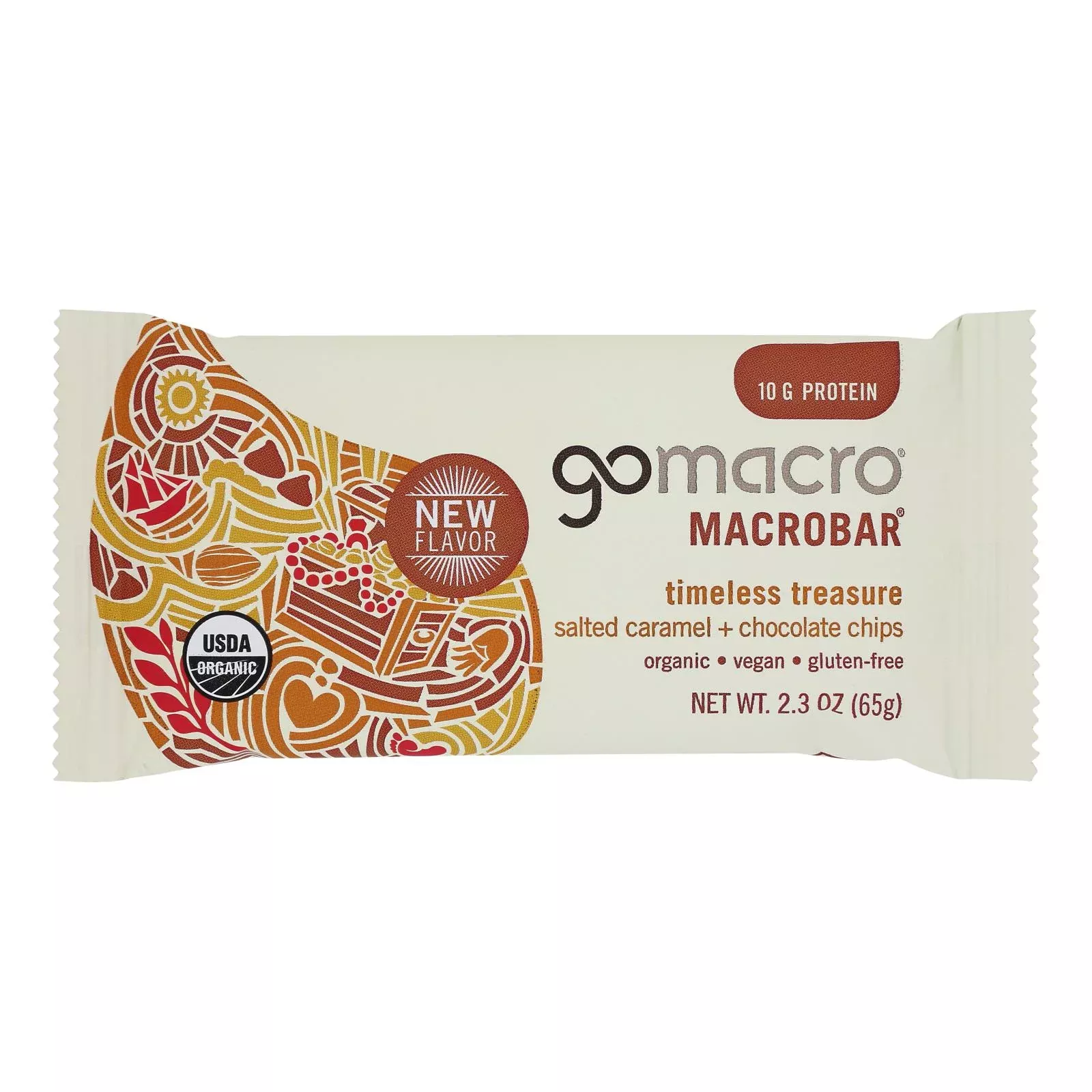 Gomacro - Bar Salted Caramel Chocolate Chip - Case of 12-2.3 Ounce
