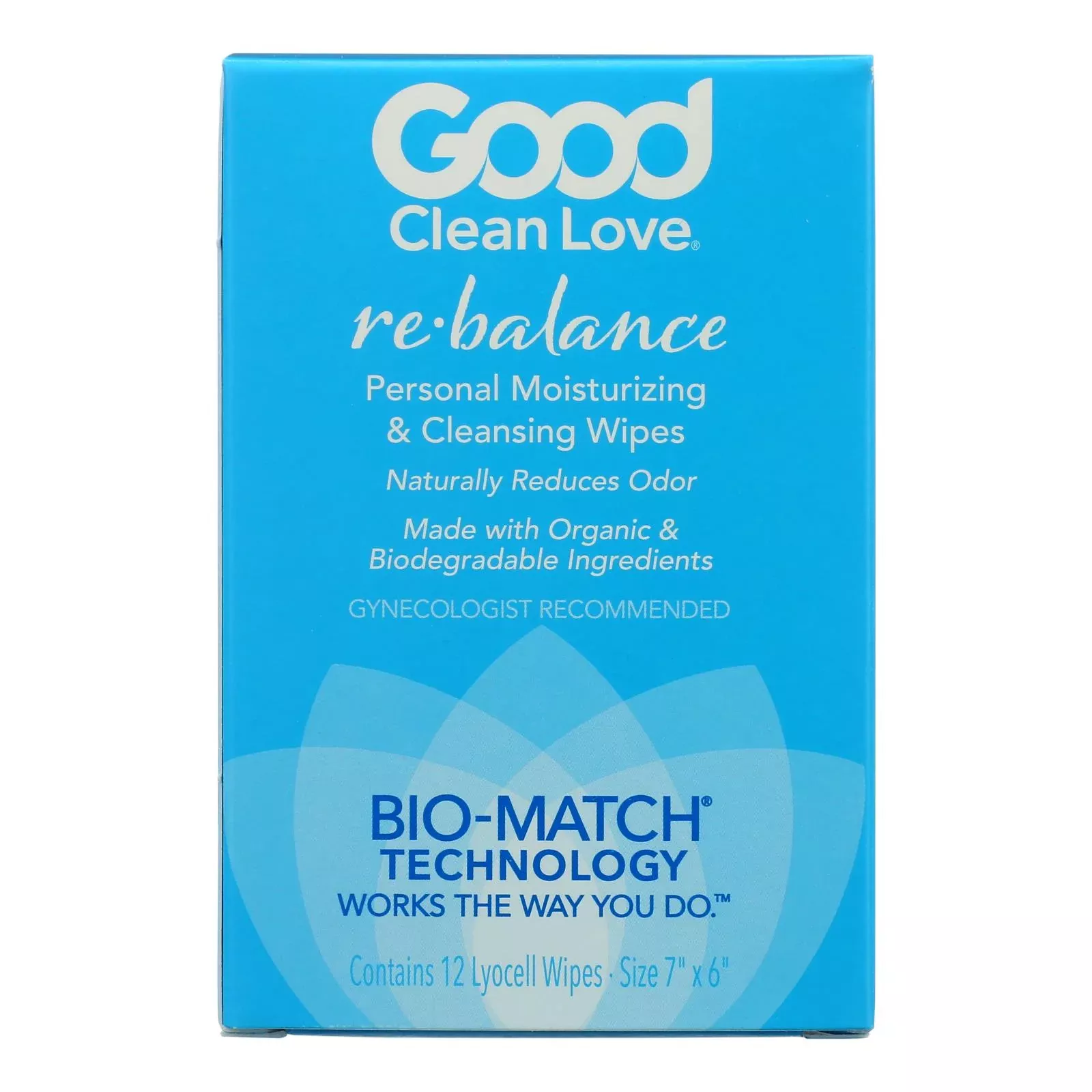 Good Clean Love Rebalance Personal Moisturizing & Cleansing Wipes - 1 Each - 12 Count