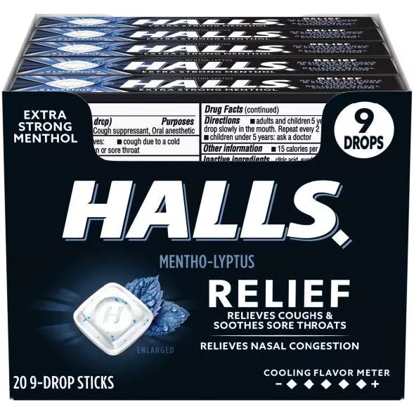 Halls Extra Strength Cough Drops 9ct 20-Pack