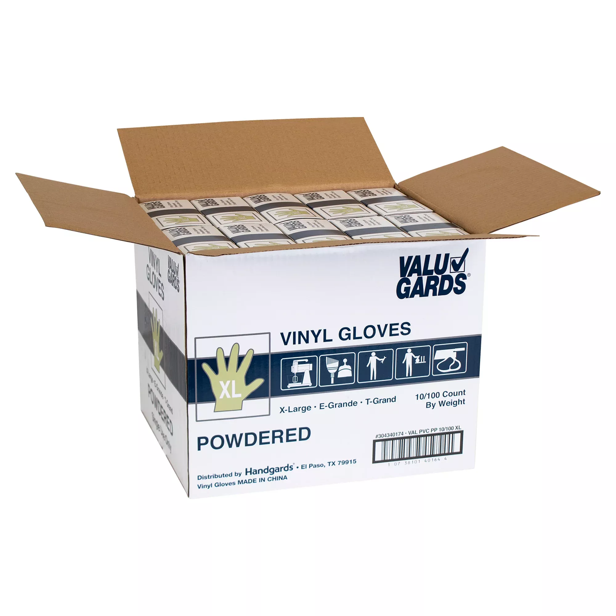 Handgard/valugards Valugards Hgi Powdered Extra Large Vinyl Glove Each 100 Each - 1000 Per Case