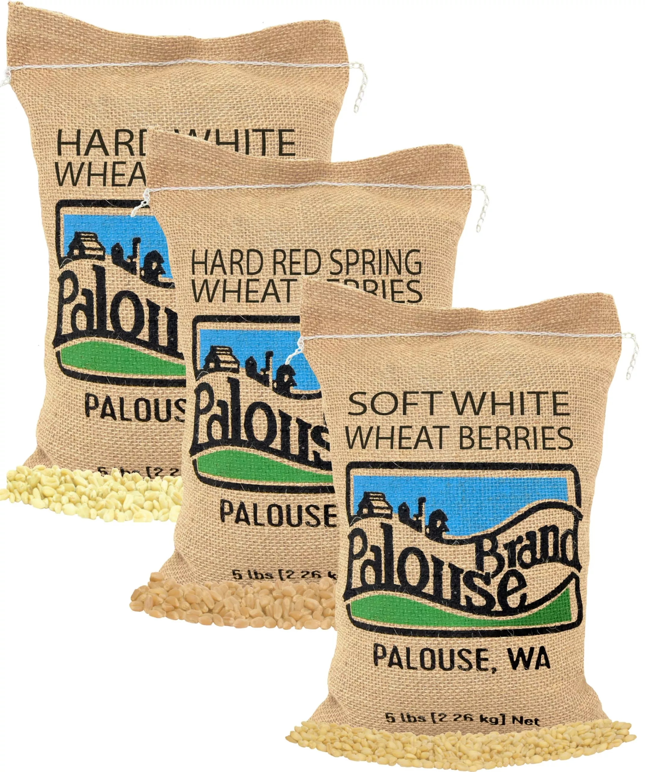 Hard White Wheat | Soft White Wheat | Hard Red Spring Wheat | 15 Lbs | 100% Desiccant Free | Non-Gmo Project Verified | Kosher P