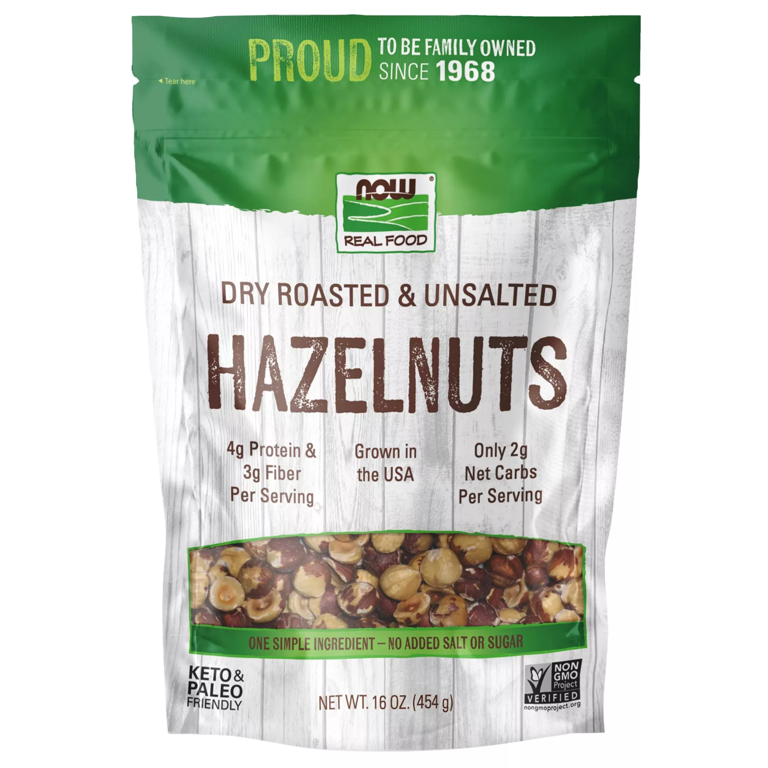 Hazelnuts, Dry Roasted & Unsalted - 16 Oz.