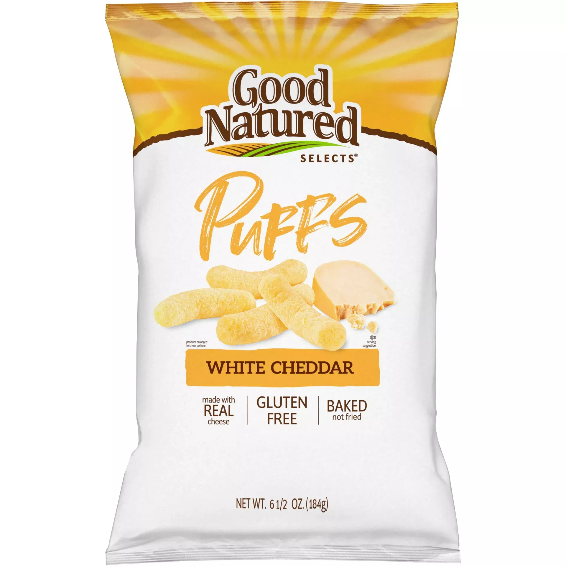 Herr Foods Good Natured Puffs White Cheddar 6.5 Ounce Size - 6 Per Case