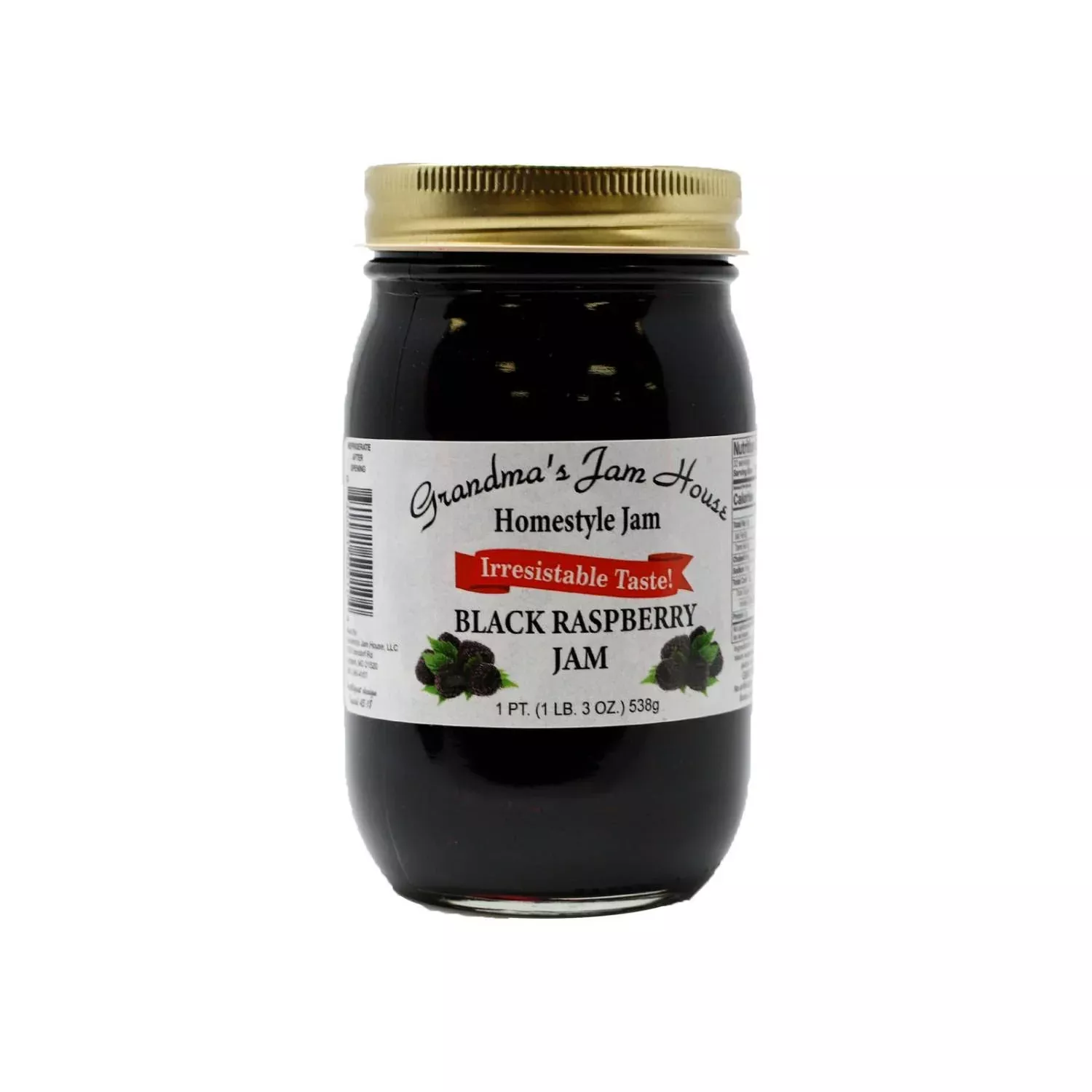 Homestyle Black Raspberry Jam - One Pint - Grandma'S Jam House