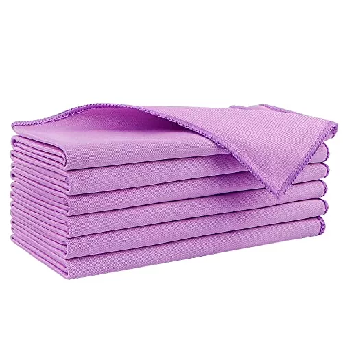 Homexcel Microfiber Glass Cleaning Cloths 6 Pk, Lint Free Streak Free, Reusable Microfiber Cleaning Cloth For Cleaning Windows,