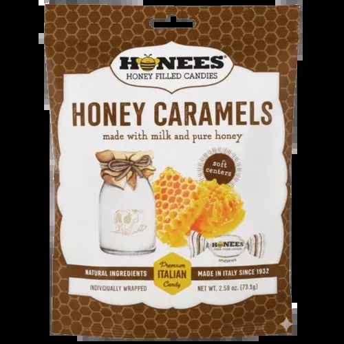 Honees Honey Filled Caramels 2.59 oz. Bag