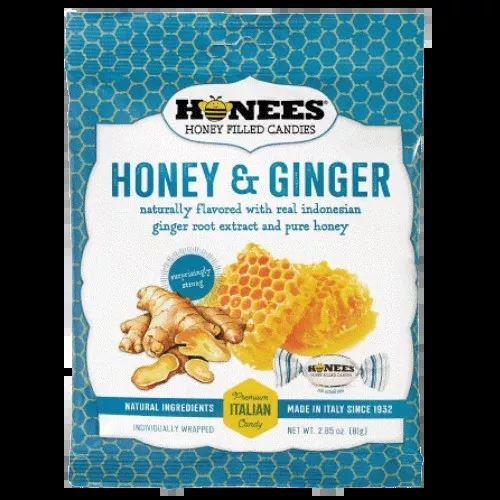 Honees Honey and Ginger Drops 2.85 oz. Bag