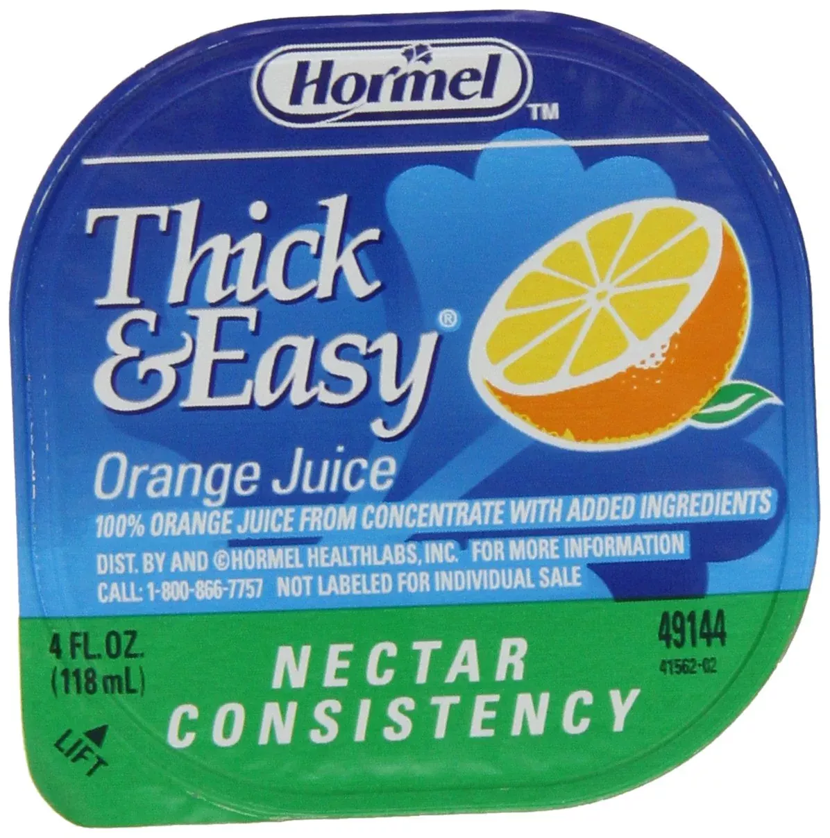 Hormel Drink Thick & Easy Orange Juice (Nectar Consistency), 4-Ounce Portion Control Cups (Pack Of 24)