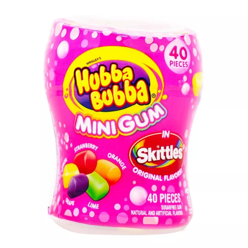 Hubba Bubba Mini Gum In Skittles - 40 Pieces