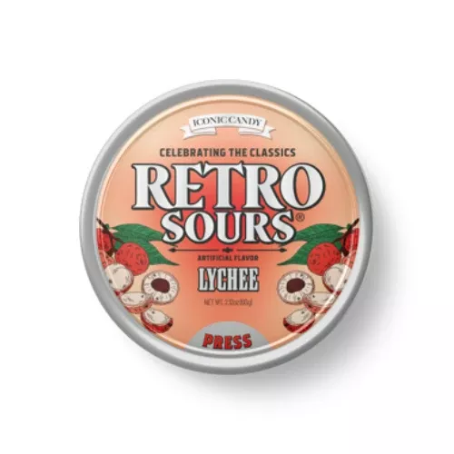 Iconic Candy Retro Sours Lychee 2 oz. Tin