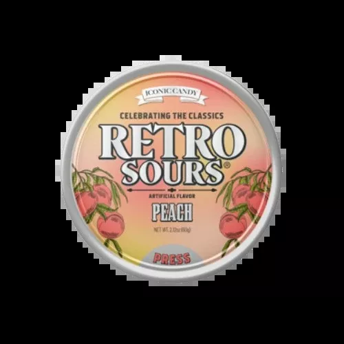 Iconic Candy Retro Sours Peach 2 oz. Tin