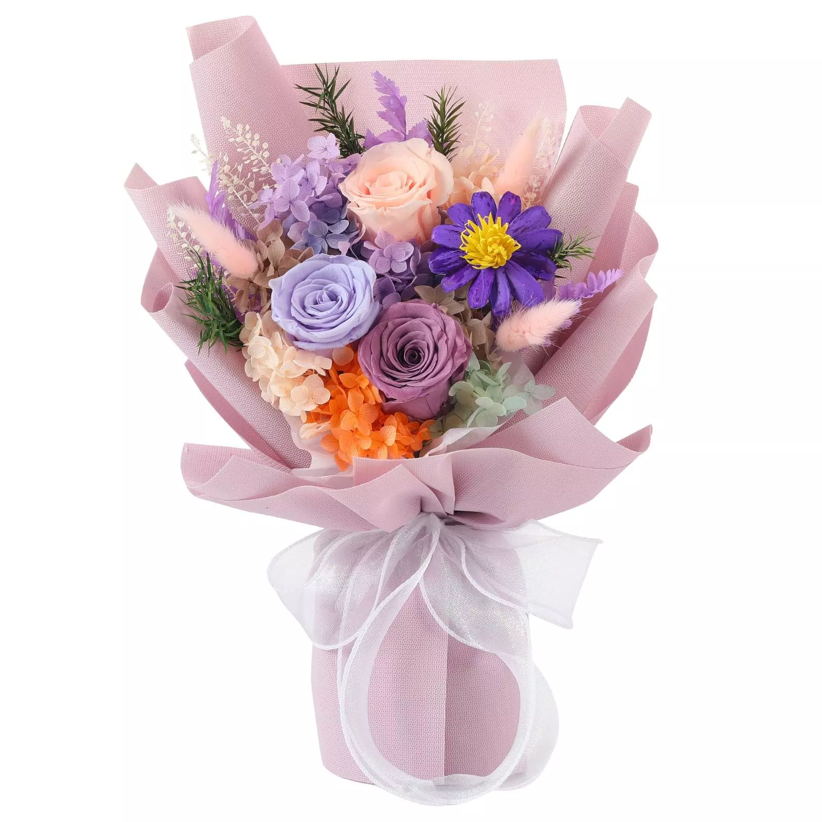 Jtoder Forever Flowers For Delivery Prime, Preserved Long Lasting Purple Rose Flower Bouquet For Mom Wife Girlfriend On Mothers