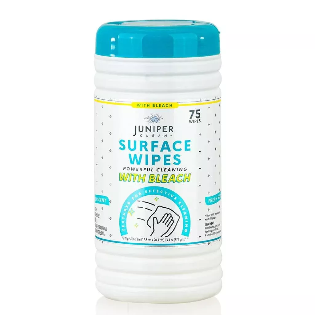 Juniper Clean 1 Pack Surface Cleaning Wipes With Bleach, All-Purpose C