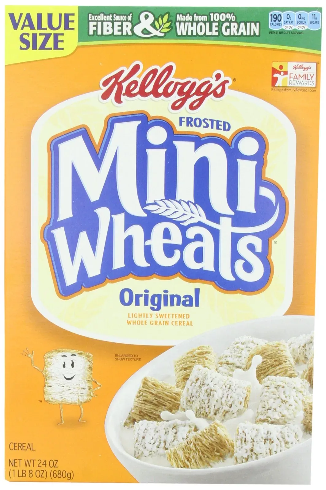 Kellogg'S, Frosted Mini Wheats, Original Value Size, 24Oz Box (Pack Of 3)
