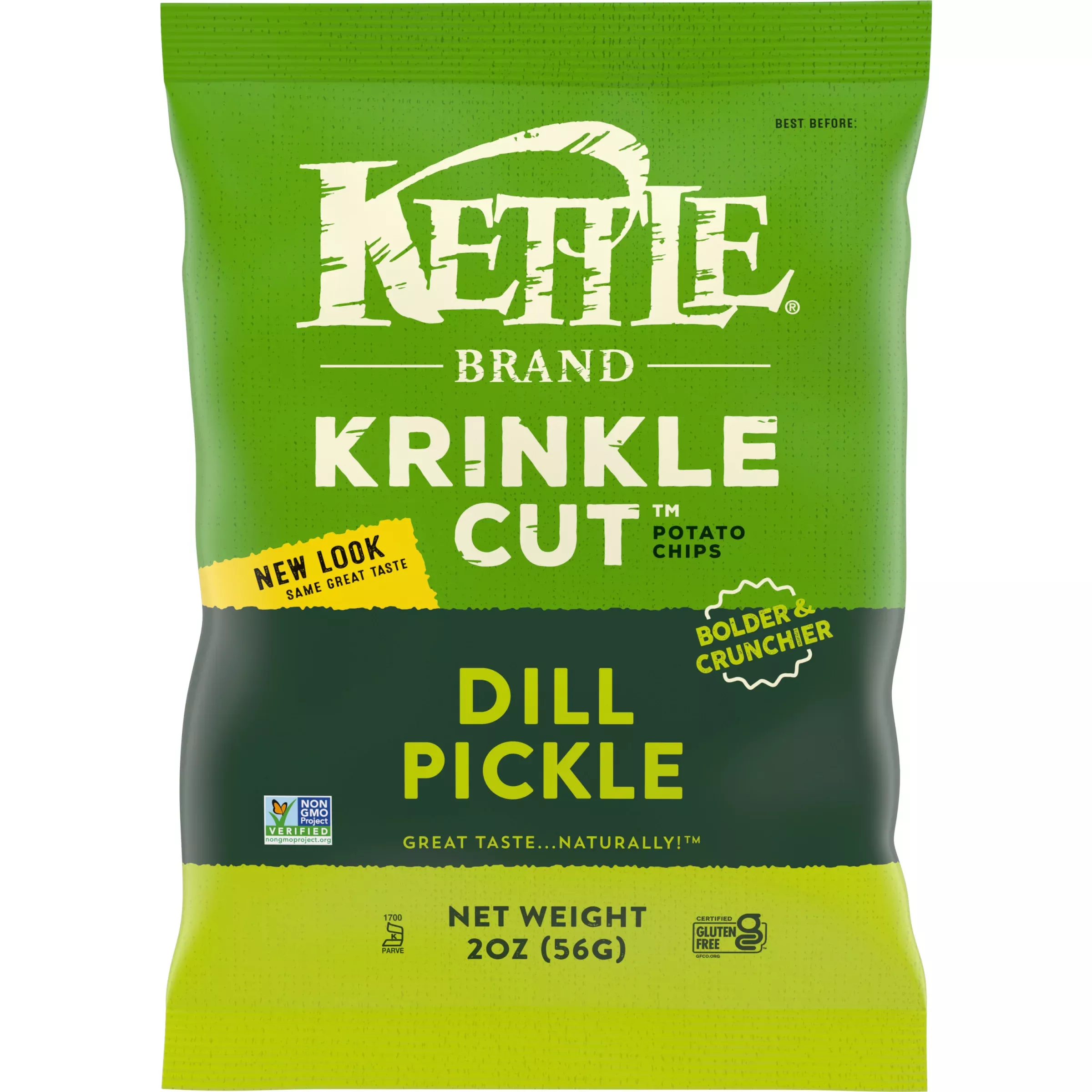Kettle Foods Kettle Brand Potato Chips Krinkle Cut Dillpickle Kettle Chips Snack Bag 2 Ounce Size - 6